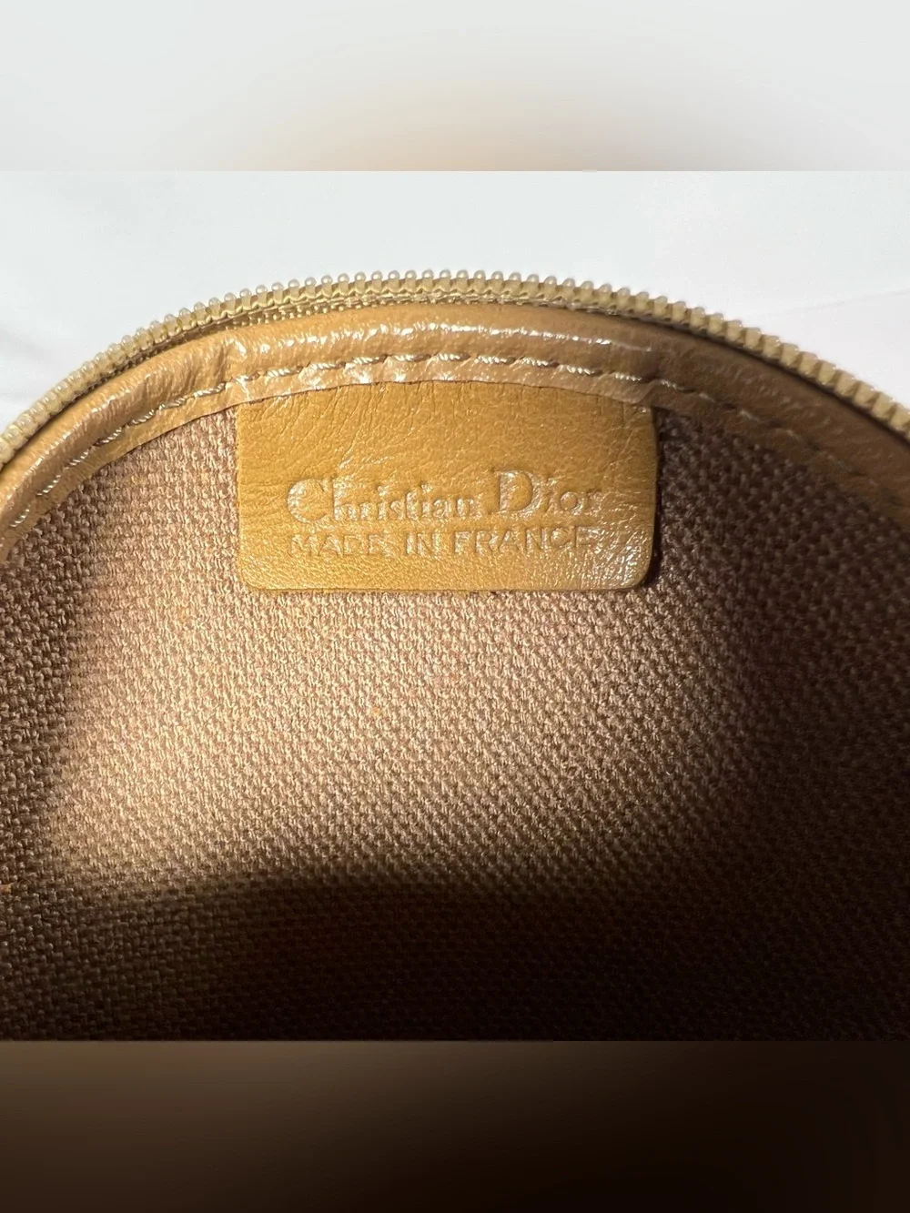 Christian Dior Vintage Trotter Oval Coin Purse Canvas France